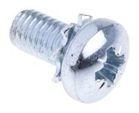 278-736 RS PRO M5 x 10mm Zinc Plated Steel Pan Head Sems Screw, External Tooth Washer