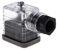 811-8216 RS PRO 2P+E DIN 43650 B, Female Solenoid Valve Connector with Indicator Light, 110 V ac Voltage