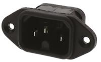 px059063 Bulgin C16 Flange Mount IEC Connector Male, 10A, 250 V