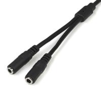 muy1mffs StarTech.com Male 3.5mm Stereo Jack to Female 3.5mm Stereo Jack x 2 Aux Cable, Black, 200mm MUY1MFFS