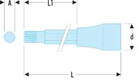 sv6lb Facom 1/2 in Drive Bit Socket, XZN, M6, 100 mm Overall Length