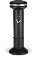 fg9w3400bla Rubbermaid Commercial Products Black Stainless Steel Base Mount Cigarette Bins, 485mm x 1.02m x 480mm