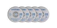 2615s456jc Dremel Silicon Carbide Cutting Disc, 38mm x 1.12mm Thick, 5 in pack