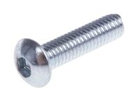 483-9565 RS PRO Bright Zinc Plated Steel Hex Socket Button Screw, ISO 7380, M3 x 12mm