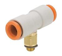 kq2t03-32a SMC KQ2 Series Tee Threaded Adaptor, Push In 5/32 in to Push In 5/32 in, Threaded-to-Tube Connection Style