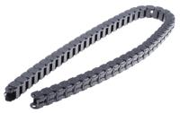 09160380 Igus 9, e-chain Black Cable Chain - Flexible Slot, W24.2 mm x D19.3mm, L1m, 38 mm Min. Bend Radius, Igumid G