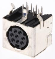 1658998-1 TE Connectivity 8 Pole Right Angle Miniature Din Socket, 1A, 30 V ac, Female, Through Hole