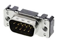 09651616712 HARTING 9 Way Through Hole D-sub Connector Plug, 2.74mm Pitch, with 4-40 UNC Threaded Inserts, Boardlocks