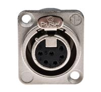 nc6fd-lx Neutrik Panel Mount XLR Connector, Female, 50 V, 6 Way, Silver over Nickel Plating