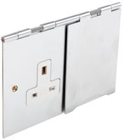 742bss MK Electric Silver 2 Gang Plug Socket, 2 x 2P + E Poles, 13A, Type G - British