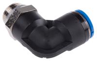 qsl-g38-12 Festo QS Series Elbow Threaded Adaptor, G 3/8 Male to Push In 12 mm, Threaded-to-Tube Connection Style, 186124