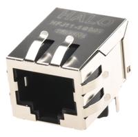 hfj11-1g02erl Halo Electronics FastJack Series Female RJ45 Connector, UTP Shield Straight 1 Port