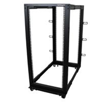 4postrack25u StarTech.com Black 25U Steel Server Rack , with 4-Post Frame
