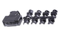 d45zk15-bk-k MH Connectors MHD45ZK-BK Series Zinc Angled D Sub Backshell, 15 Way, Strain Relief