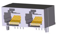 5406526-1 TE Connectivity 5406526 Series Female RJ45 Connector, PCB Mount, Cat5 Right Angle 2 Port 8 -Way