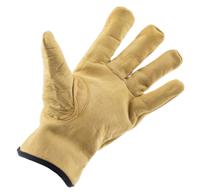 dr10009 Polyco Healthline Yellow Leather Work Gloves, Size 9, Uncoated Coating