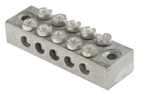 283-0746 RS PRO 5-Way Double Screw Earth Terminal Block, 0 to 16mm², 0 → 16 AWG Wire, Screw Down, Brass Housing