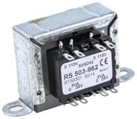 503-962 RS PRO 6VA 2 Output Chassis Mounting Transformer, 24V ac, IEC 61558-2-6