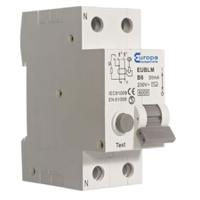 eublmc32b30a Europa RCBO, 32A Current Rating, 2P Poles, 30mA Trip Sensitivity, Type A, EUBLMC Range