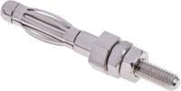bu-p72918 Mueller Electric Silver Male Banana Plug, 4 mm Connector, M3 Stud Termination, 36A, 5000V, Nickel Plating