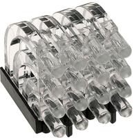 12791004 1279.1004 MENTOR, PCB Mounted 16-Way Right Angle LED Light Pipe, Quad-Level-Row Clear Dome Lens