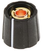 s151-006bk Sifam 15.5mm Black Potentiometer Knob for 6mm Shaft Splined, S151 006BK