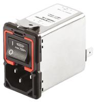 fn9289b-6-06 Schaffner 6A, 250 V ac Male Panel Mount IEC Filter 2 Pole FN9289B-6-06, Solder, Spade 2 Fuse