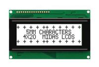 mc42005a6w-fptlw-v2 Midas MC42005A6W-FPTLW-V2 A Alphanumeric LCD Display White, 4 Rows by 20 Characters, Transflective