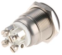 mpi002termwh Bulgin MPI002 Series Illuminated Push Button Switch, Momentary, Panel Mount, 19.2mm Cutout, SPST, White LED, 24V dc,