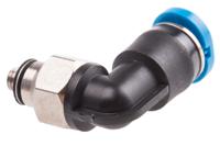 qsml-m3-4 Festo QS Series Elbow Threaded Adaptor, M3 Male to Push In 4 mm, Threaded-to-Tube Connection Style, 153332