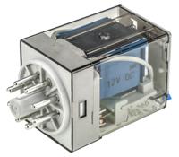 601290120040 Finder Plug In Power Relay, 12V dc Coil, 10A Switching Current, DPDT