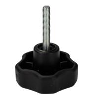 188-3455 RS PRO Black Multiple Lobes Clamping Knob, M6, Threaded Stud
