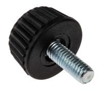 830-4145 RS PRO Black Knurled Clamping Knob, M4, Threaded Hole