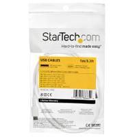 rusb2ac1mw StarTech.com USB 2.0, Male USB A to Male USB C, 480Mbps, 1m