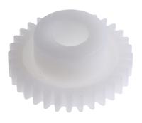 521-7073 RS PRO POM 32 Teeth Spur Gear, 0.5 Module, 5mm Bore Diam, 16mm Pitch Diam, 10mm Hub Diam