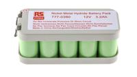 777-0380 RS PRO 12V NiMH Rechargeable Battery Pack, 3.2Ah - Pack of 1