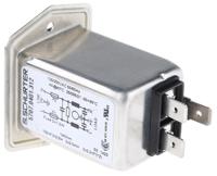 57070401312 Schurter 4A, 250 V ac Male Panel Mount Filtered IEC Connector 5707.0401.312, Solder