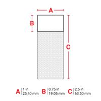 m6-21-427 Brady B-427 Black on White, Transparent Label Printer Tape, 25.40 mm Width, 63.50mm Label Length, 25.4mm Label Width