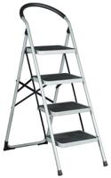 877-6828 RS PRO 4 Tread Steel Steps 0.93m Platform Height, Silver Grey