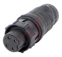 en3c4fx Switchcraft Circular Connector, 4 Contacts, Cable, Standard Connector, Socket, Female, IP68, IP69K, EN3 Series