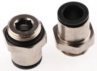 3101-10-17 Legris LF3000 Series Straight Threaded Adaptor, G 3/8 Male to Push In 10 mm, Threaded-to-Tube Connection Style