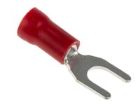 534-266 RS PRO Insulated Crimp Spade Connector, 0.5mm² to 1.5mm², 22AWG to 16AWG, M4 Stud Size Vinyl, Red