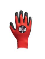 tg1125-10 Traffi TG1125 Red Polyester (Liner) Glove, Size 10, Nitrile Foam Coating
