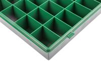 515-603 RS PRO 32 Cell Green PP Compartment Box, 57mm x 338mm x 260mm