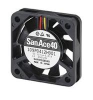 109p0412h901 Sanyo Denki San Ace 40 Series Axial Fan, 12 V dc, DC Operation, 9m³/h, 840mW, 70mA Max, 40 x 40 x 10mm