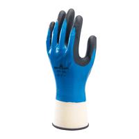 sho377 Showa Blue Polyester Nylon, Polyester Work Gloves, Size 10, Nitrile Foam Coating