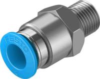 qs-18-8-50 Festo Straight Threaded Adaptor, R 1/8 Male to Push In 8 mm, Threaded-to-Tube Connection Style, 130676