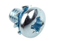 278-685 RS PRO M4 x 6mm Zinc Plated Steel Pan Head Sems Screw, External Tooth Washer