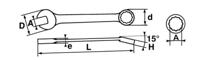 50a-21 SAM Combination Spanner, 21mm, 53/64in, Metric, Height Safe, Double Ended, 230 mm Overall