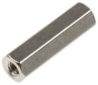 222-503 RS PRO Standoff, M4 x M4 Thread, 25mm Body, Brass, Female/Female
